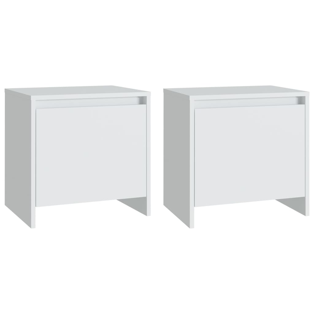 Bedside Cabinets 2 Pcs White 45X34x44.5 Cm Engineered Wood Bedside Tables