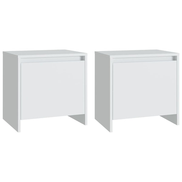 Bedside Cabinets 2 Pcs White 45X34x44.5 Cm Engineered Wood Bedside Tables