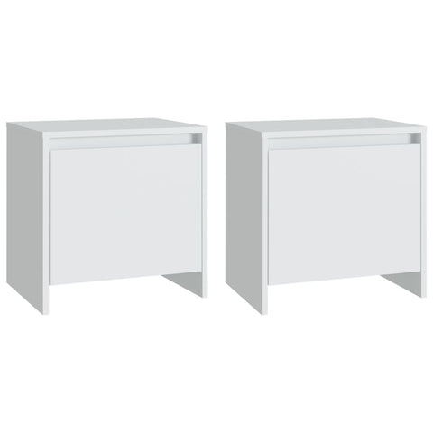 Bedside Cabinets 2 Pcs White 45X34x44.5 Cm Engineered Wood Bedside Tables