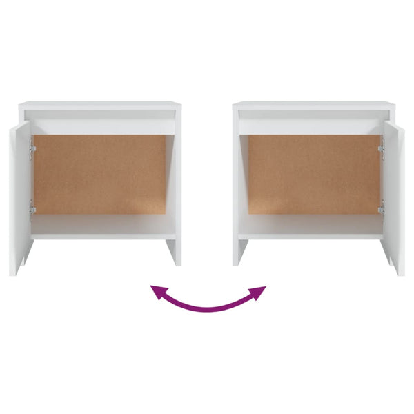 Bedside Cabinets 2 Pcs White 45X34x44.5 Cm Engineered Wood Bedside Tables
