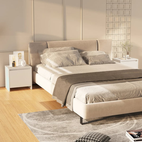 Bedside Cabinets 2 Pcs White 45X34x44.5 Cm Engineered Wood Bedside Tables