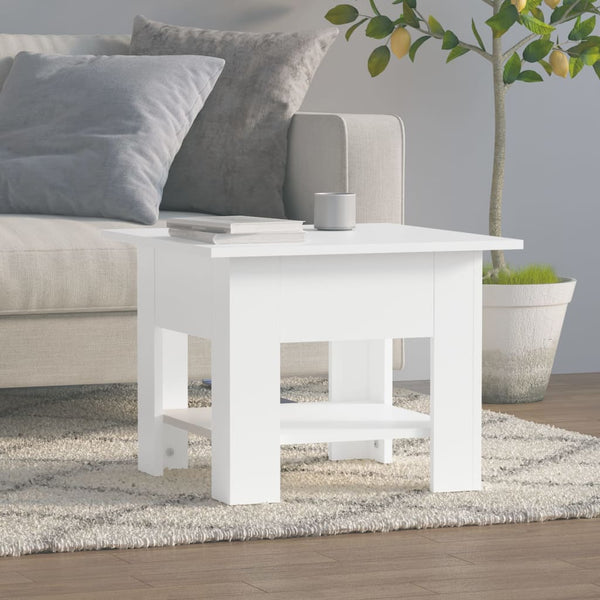 Coffee Table White 55X55x42 Cm Engineered Wood Coffee Tables
