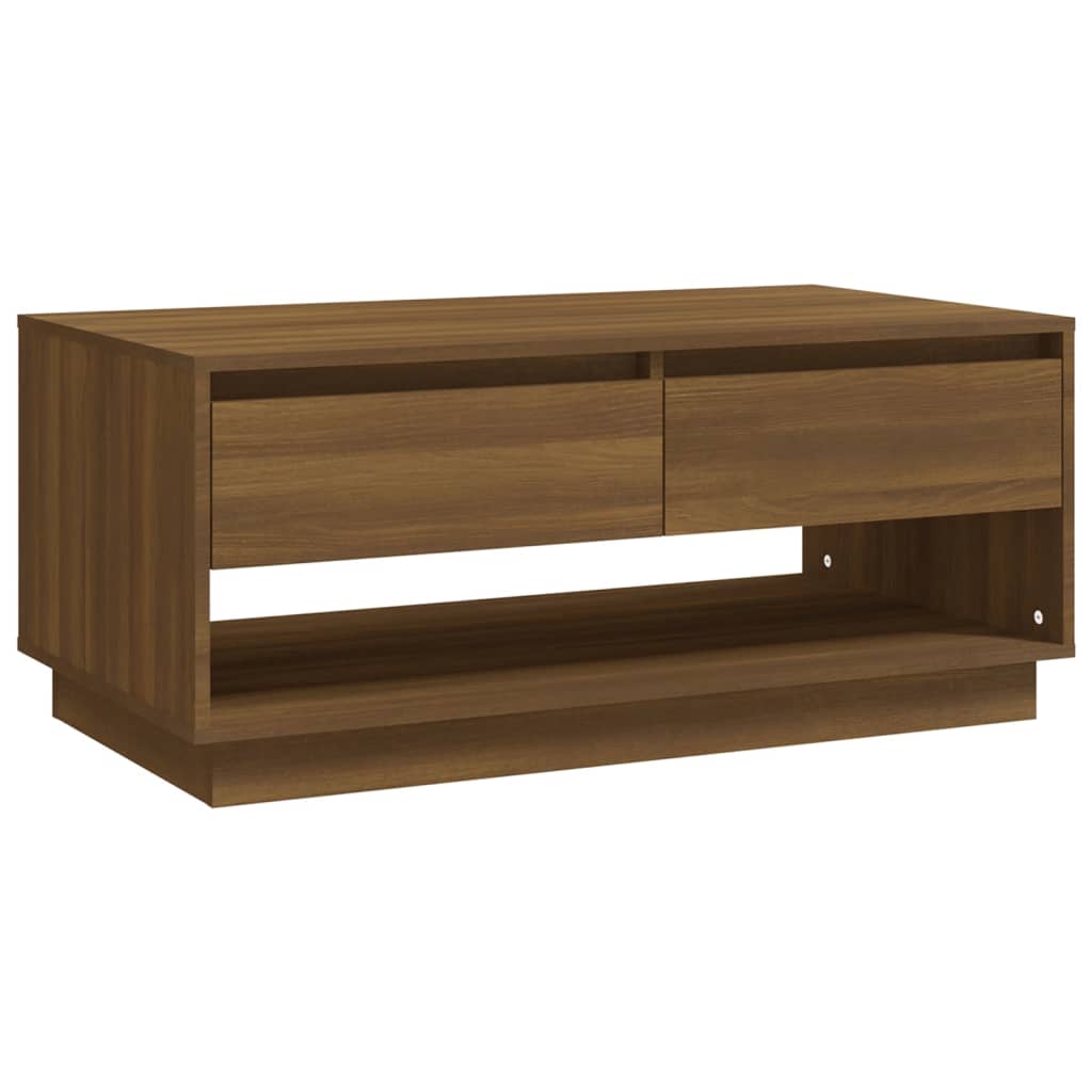 Coffee Table Brown Oak 102.5X55x44 Cm Engineered Wood Coffee Tables
