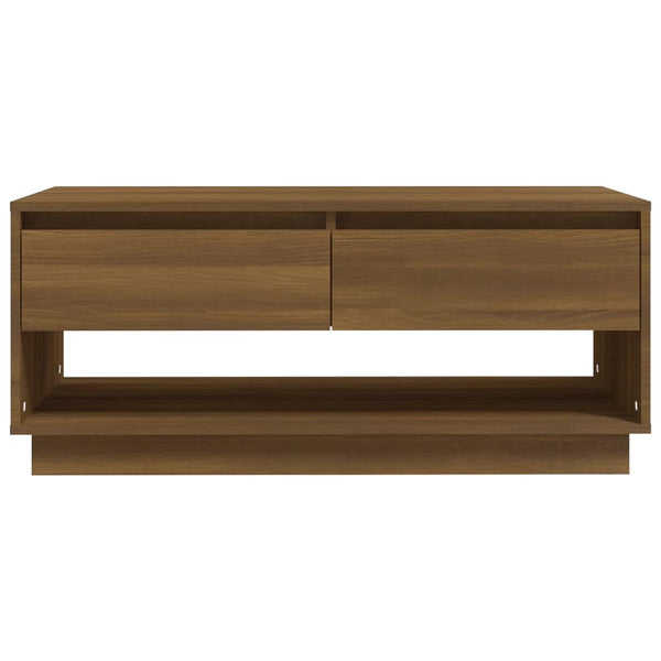 Coffee Table Brown Oak 102.5X55x44 Cm Engineered Wood Coffee Tables