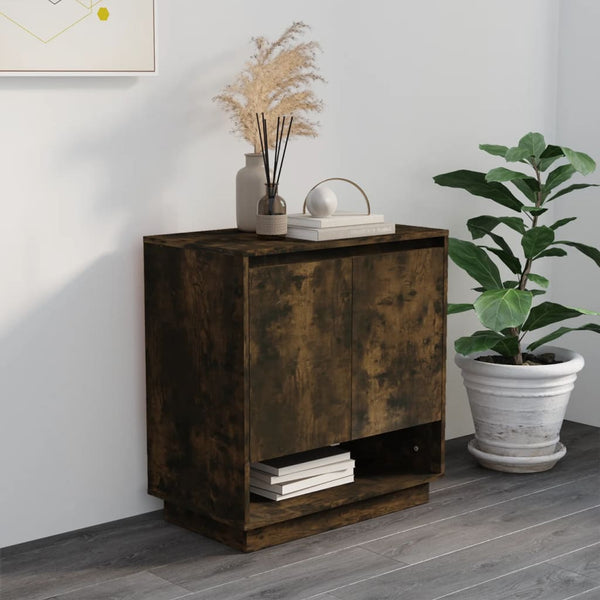 Sideboard Smoked Oak 70X41x75 Cm Engineered Wood Sideboards & Buffets