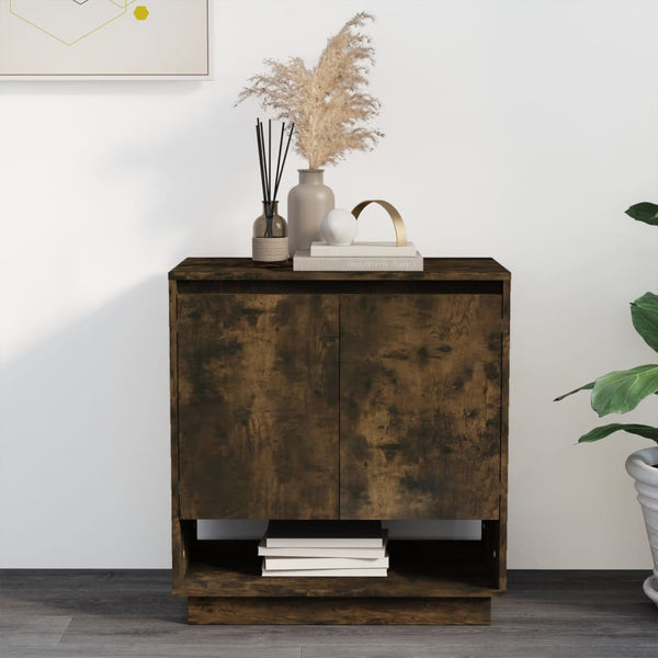 Sideboard Smoked Oak 70X41x75 Cm Engineered Wood Sideboards & Buffets