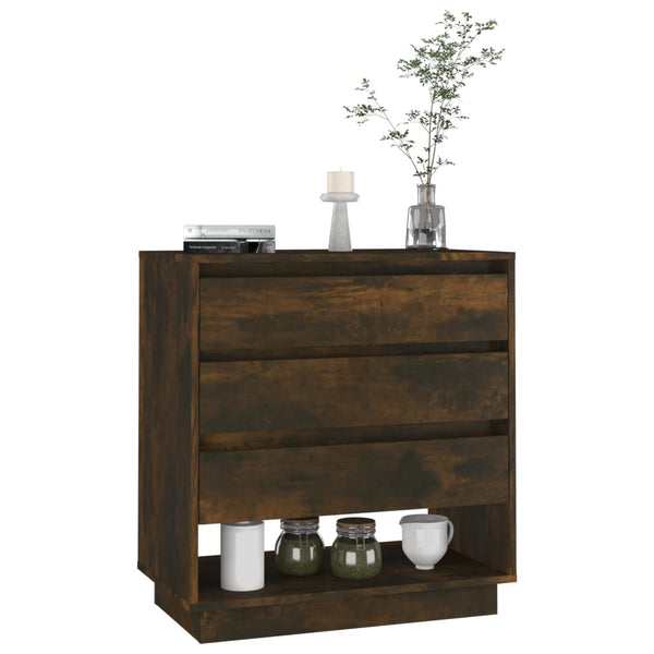 Sideboard Smoked Oak 70X41x75 Cm Engineered Wood Sideboards & Buffets