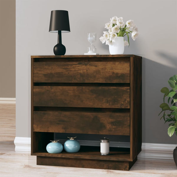 Sideboard Smoked Oak 70X41x75 Cm Engineered Wood Sideboards & Buffets