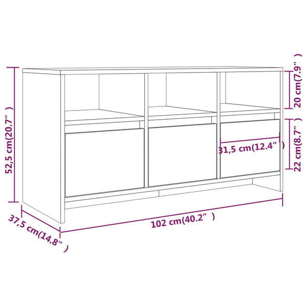 Tv Cabinet Smoked Oak 102X37.5X52.5 Cm Engineered Wood Tv Stands & Entertainment Units