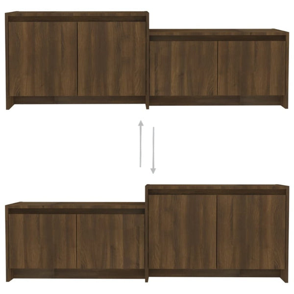 Tv Cabinet Brown Oak 146.5X35x50 Cm Engineered Wood