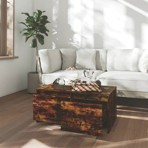 Coffee Table Smoked Oak 90X50x41.5 Cm Engineered Wood Coffee Tables