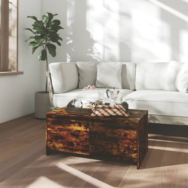 Coffee Table Smoked Oak 90X50x41.5 Cm Engineered Wood Coffee Tables
