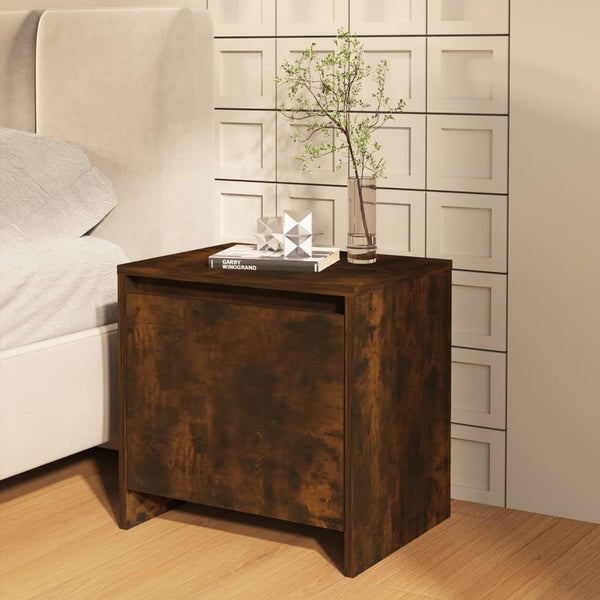 Vidaxl Bedside Cabinets 2 Pcs Smoked Oak 45X34x44.5 Cm Engineered Wood Bedside Tables