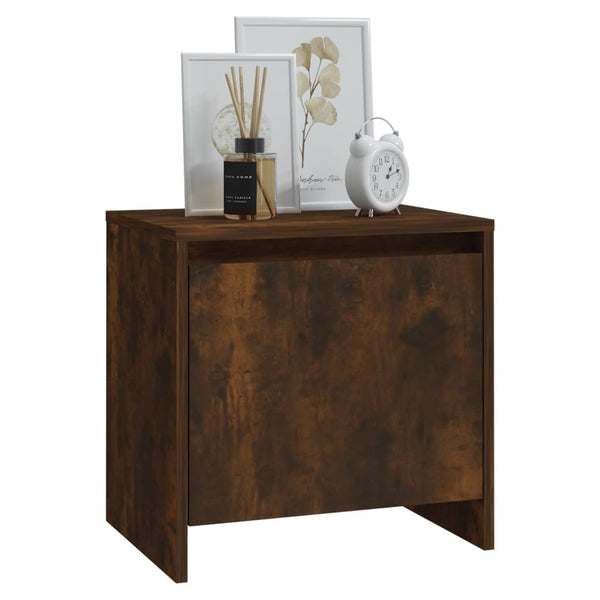 Vidaxl Bedside Cabinets 2 Pcs Smoked Oak 45X34x44.5 Cm Engineered Wood Bedside Tables