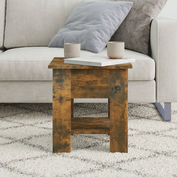 Vidaxl Coffee Table Smoked Oak 40X40x42 Cm Engineered Wood Coffee Tables