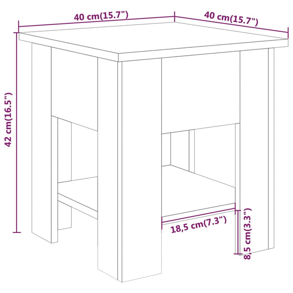 Vidaxl Coffee Table Smoked Oak 40X40x42 Cm Engineered Wood Coffee Tables