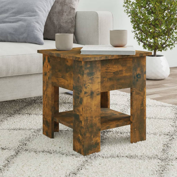 Vidaxl Coffee Table Smoked Oak 40X40x42 Cm Engineered Wood Coffee Tables