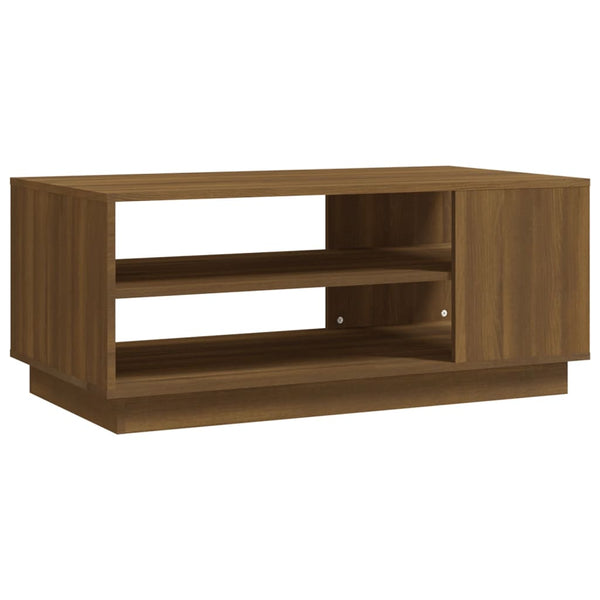 Coffee Table Brown Oak 102X55x43 Cm Engineered Wood Coffee Tables