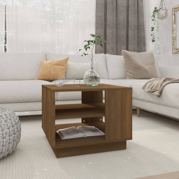Coffee Table Brown Oak 55X55x43 Cm Engineered Wood Coffee Tables