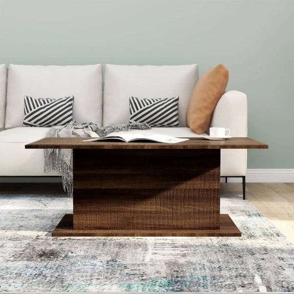Coffee Table Brown Oak 102X55.5X40 Cm Engineered Wood Coffee Tables