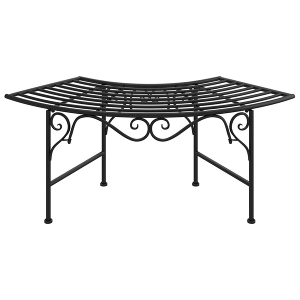 Tree Bench 113 Cm Black Steel Patio Benches