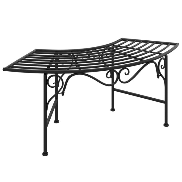 Tree Bench 113 Cm Black Steel Patio Benches