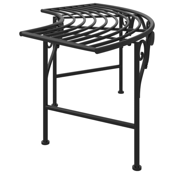 Tree Bench 113 Cm Black Steel Patio Benches