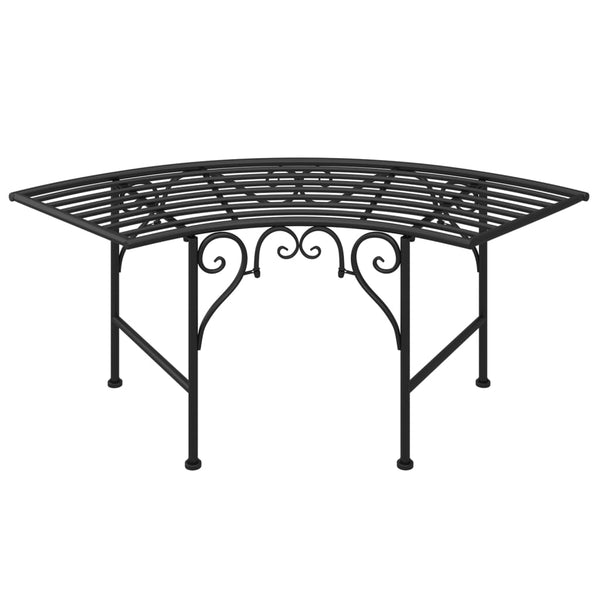 Tree Bench 113 Cm Black Steel Patio Benches