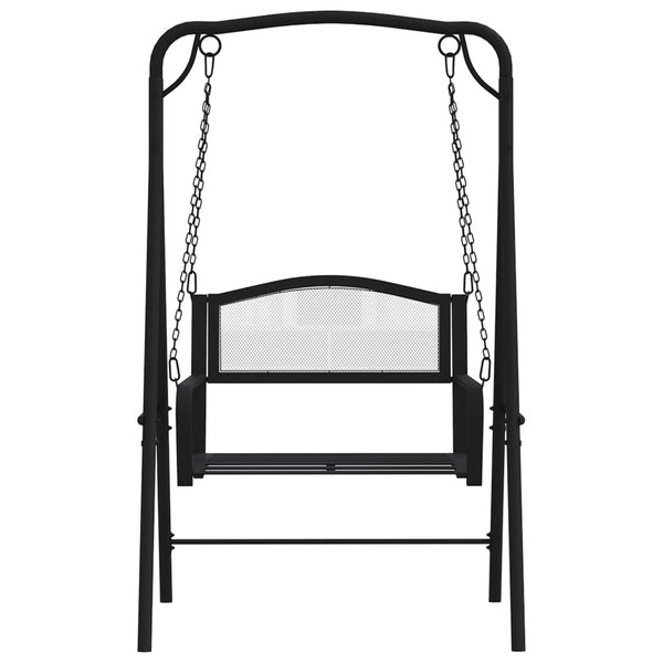 Swing Bench 124 Cm Black Steel Patio Benches
