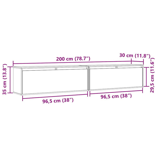 Vidaxl Wall Cabinets 2Pcs White 100X30x35 Cm Solid Wood Pine Cabinets & Cupboards