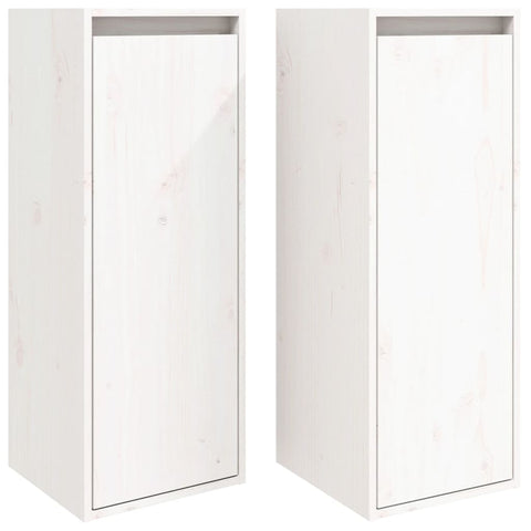 Wall Cabinets 2 Pcs White 30X30x80 Cm Solid Wood Pine Cabinets & Cupboards