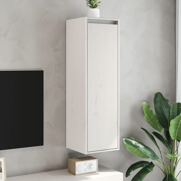 Wall Cabinet White 30X30x100 Cm Solid Wood Pine Cabinets & Cupboards