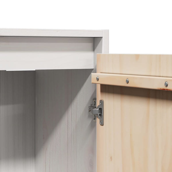 Wall Cabinet White 30X30x100 Cm Solid Wood Pine Cabinets & Cupboards