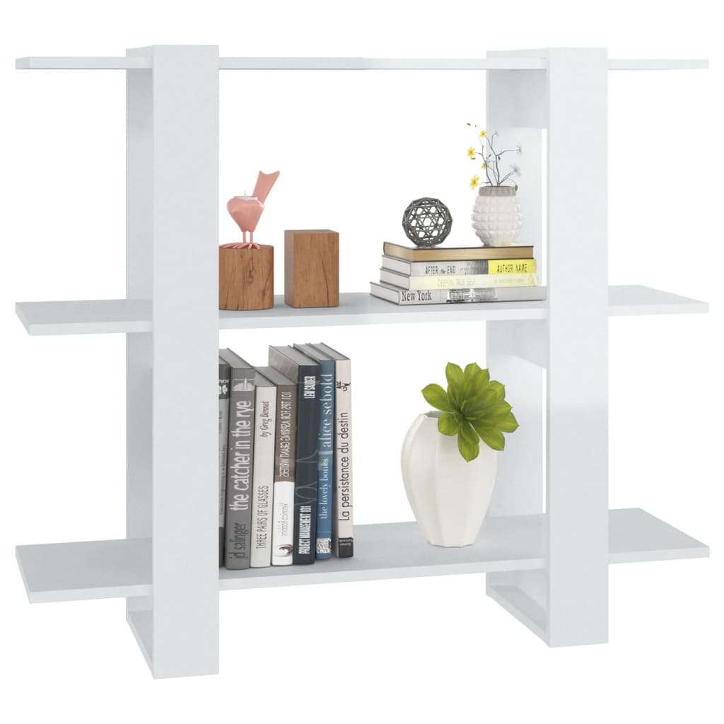 Book Cabinet/Room Divider High Gloss White 100X30x87 Cm Bookshelves