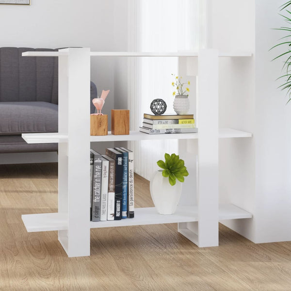 Book Cabinet/Room Divider High Gloss White 100X30x87 Cm Bookshelves