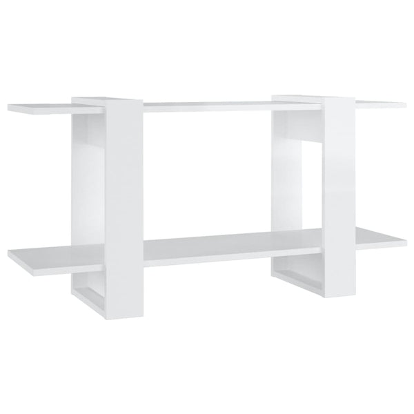 Book Cabinet High Gloss White 100X30x51 Cm Engineered Wood Bookshelves