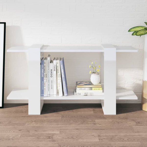Book Cabinet High Gloss White 100X30x51 Cm Engineered Wood Bookshelves