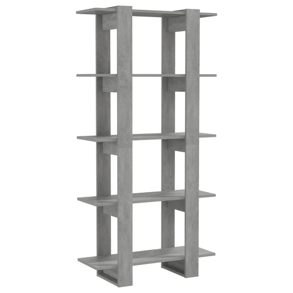 Book Cabinet/Room Divider Concrete Grey 80X30x160 Cm Engineered Wood Bookshelves