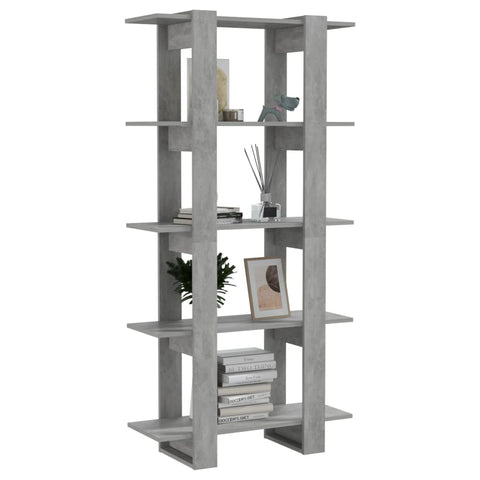 Book Cabinet/Room Divider Concrete Grey 80X30x160 Cm Engineered Wood Bookshelves