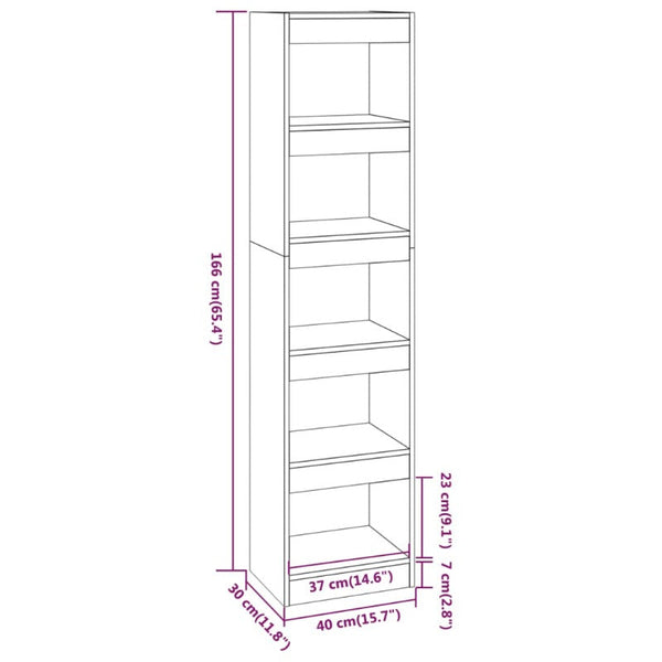 Book Cabinet/Room Divider Black 40X30x166 Cm