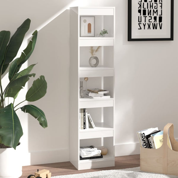 Book Cabinet/Room Divider High Gloss White 40X30x166 Cm Bookshelves