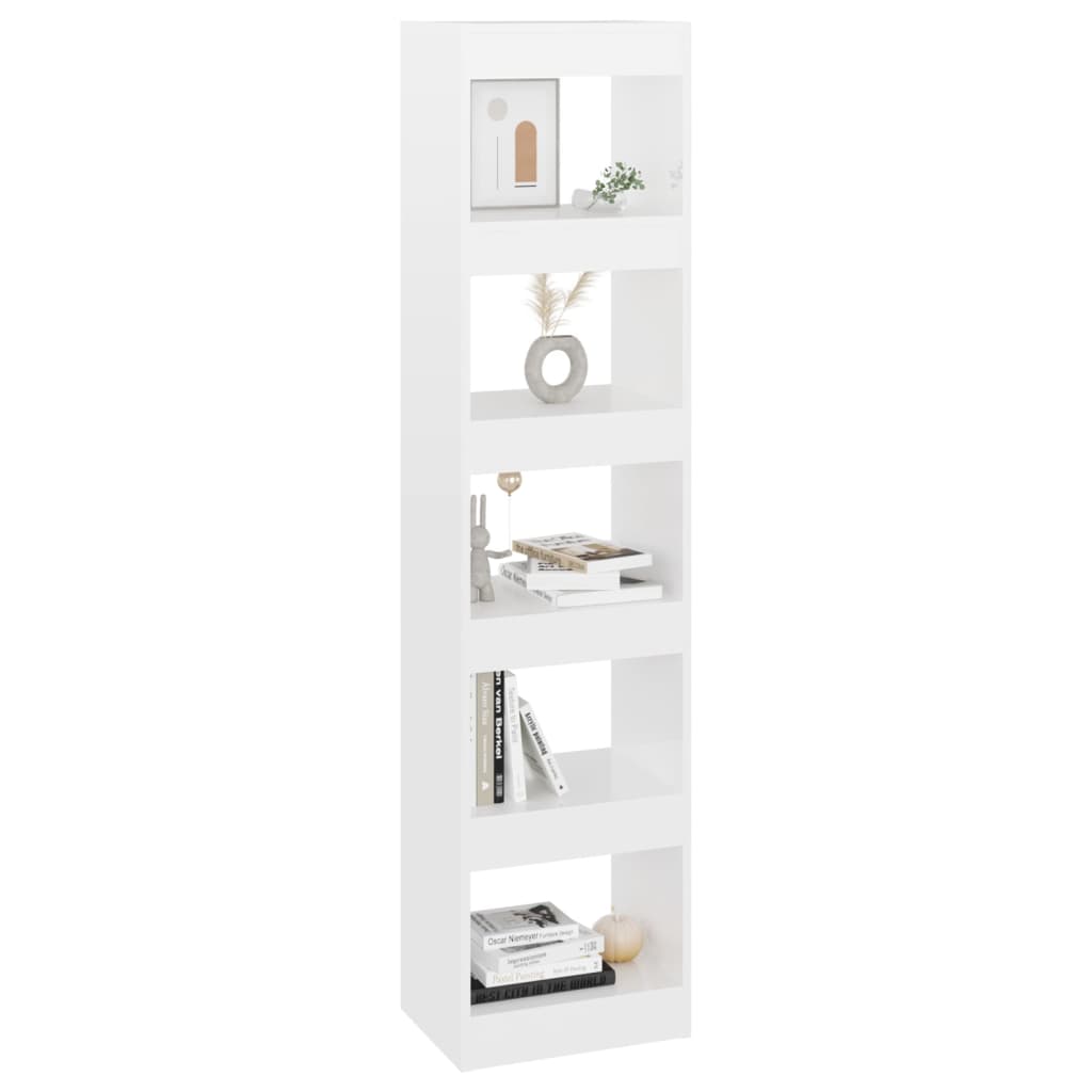 Book Cabinet/Room Divider High Gloss White 40X30x166 Cm Bookshelves