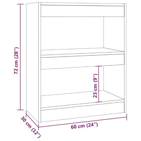 Book Cabinet/Room Divider Black 60X30x72 Cm