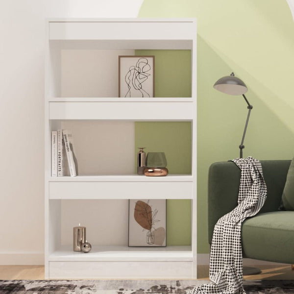 Vidaxl Book Cabinet/Room Divider High Gloss White 60X30x103 Cm Engineered Wood Screens & Room Dividers