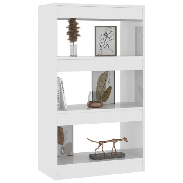 Vidaxl Book Cabinet/Room Divider High Gloss White 60X30x103 Cm Engineered Wood Screens & Room Dividers
