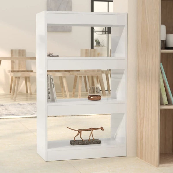 Vidaxl Book Cabinet/Room Divider High Gloss White 60X30x103 Cm Engineered Wood Screens & Room Dividers
