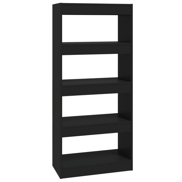 Book Cabinet/Room Divider Black 60X30x135 Cm Engineered Wood Bookshelves