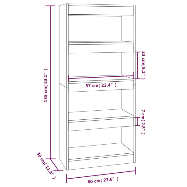 Vidaxl Book Cabinet/Room Divider Black 60X30x135 Cm Engineered Wood Screens & Room Dividers