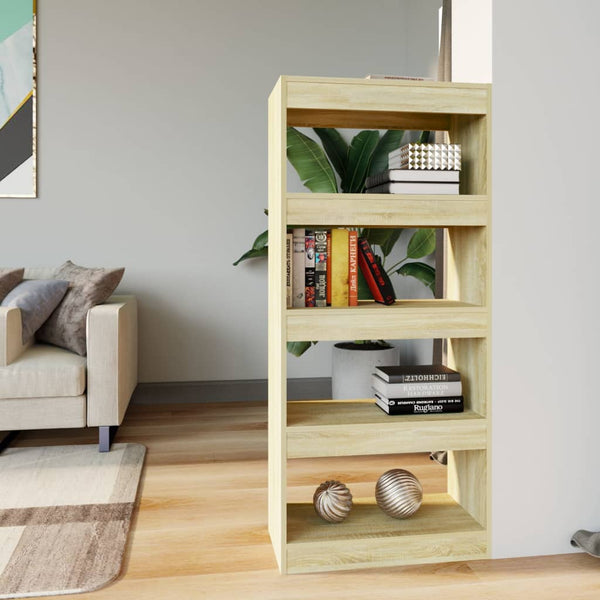 Book Cabinet/Room Divider Sonoma Oak 60X30x135 Cm Engineered Wood Bookshelves