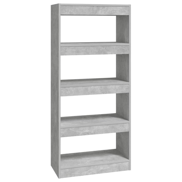 Book Cabinet/Room Divider Concrete Grey 60X30x135 Cm Engineered Wood Bookshelves